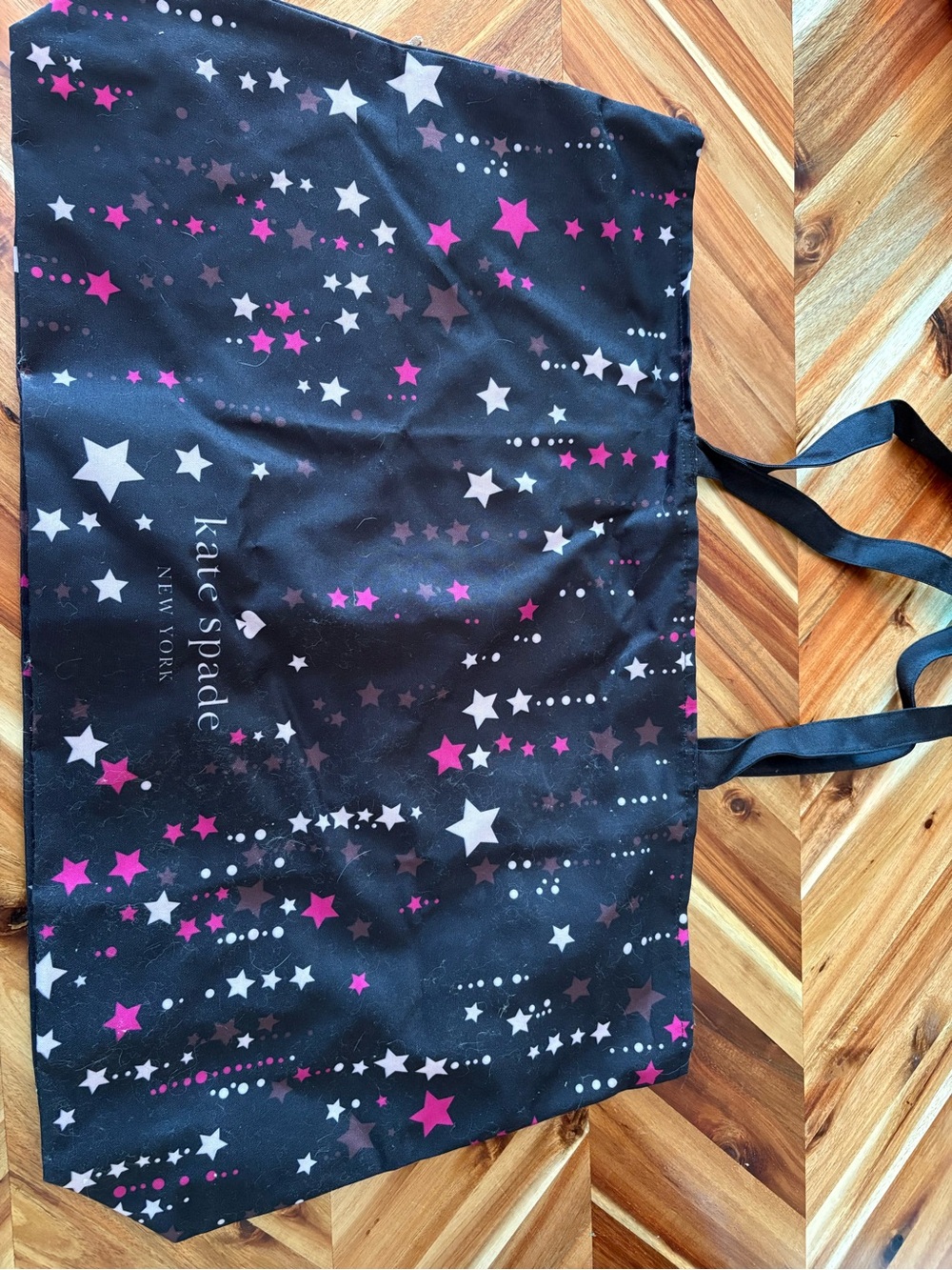kate spade Black Tote with Pink and White Star Print